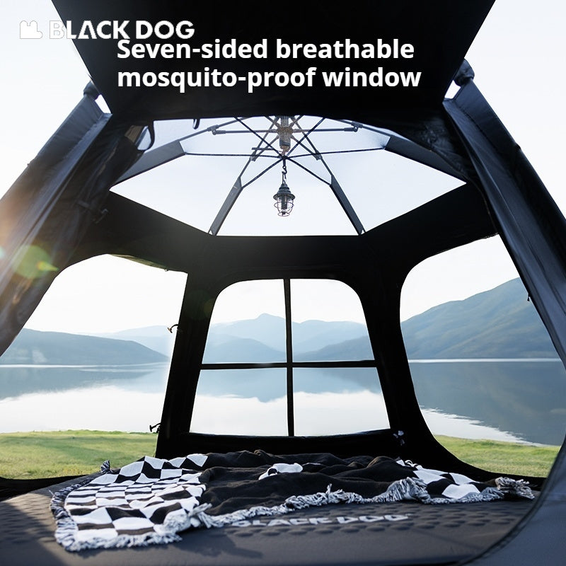 BLACKDOG Six Dome Hexagonal Automatic Tent Portable Lightweight Hexagon One-touch Automatic Quick-open Tent Waterproof Cabin Windscreen House