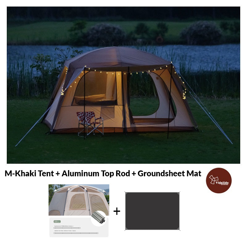 VIDALIDO Poon Saan Cabin Style Camping Tent Semi-Automatic Waterproof ...