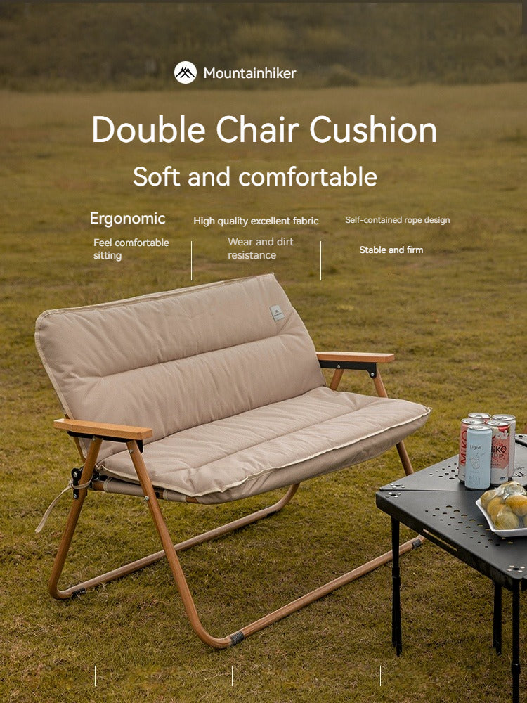 Mountainhiker Double Folding Chair Cover Portable Ultralight Leisure Cotton Pad Love Seat 600D Oxford Cloth With Soft Cushion Cotton Foam Filling 3cm Thick for Outdoor Camping