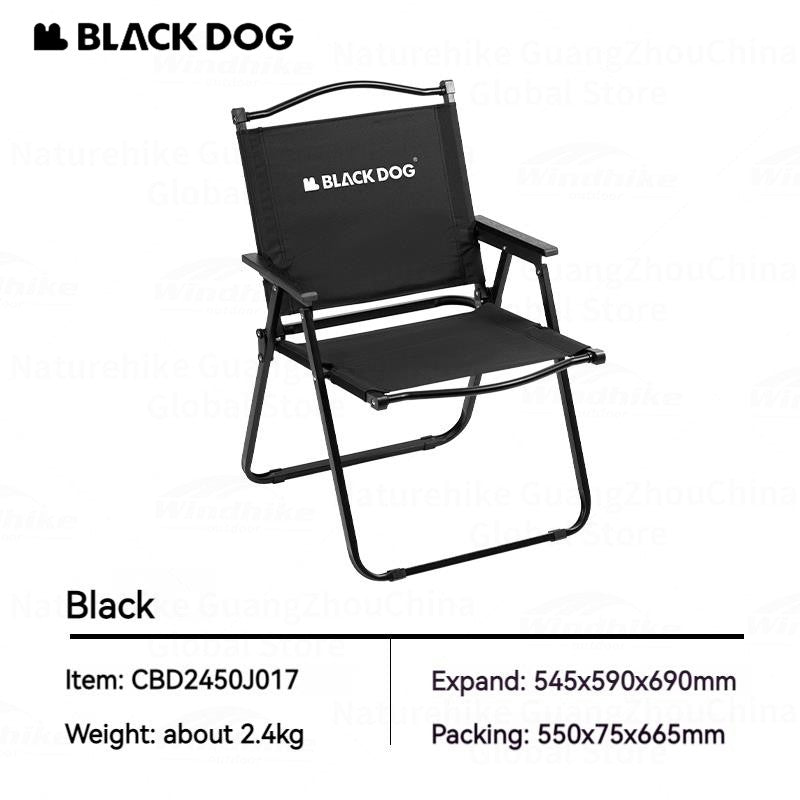 BLACKDOG MOUNTAIN SOUL Black Portable Folding Kermit Chair Travel Ultralight Low High PRO Foldable Chair up to 190kg Max Load Thick Carbon Steel Frame