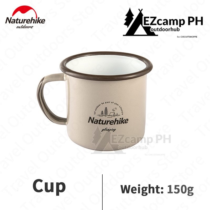 Naturehike Premium Enamel Coated Tableware Cup Dish Plate Bowl Coffee Mug Camping Outdoor Dinnerware Mug Glass Glazed Glossy Finish Elegant Utensil