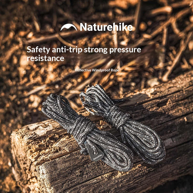 Naturehike 4pcs Reflective Windproof Rope Portable Ultralight Adjustable Binding Straps Guy Lines Tensioner Buckles Windproof Outdoor Tents And Tarps