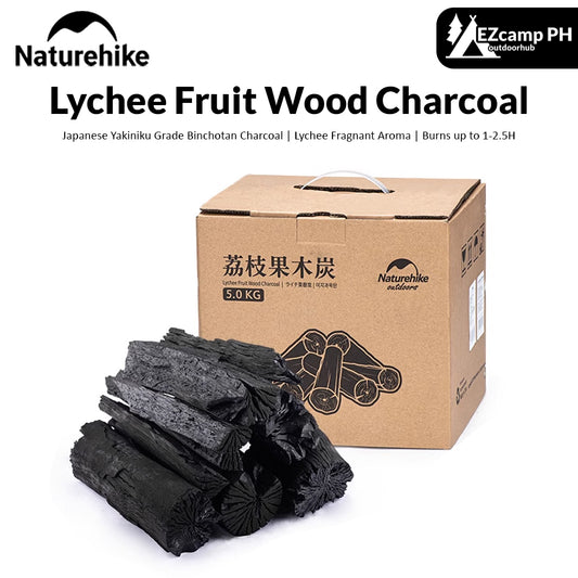 Naturehike Lychee Fruit Wood Charcoal Japanese Yakiniku Grade Binchotan Fragrant Aroma Safe Natural Environment Friendly Burns up to 2.5H Box Set