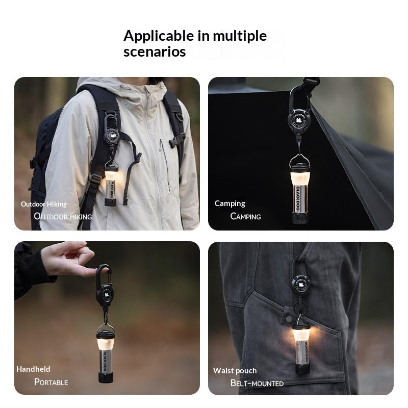 Blackdog Multifunctional Tactical Buckle Portable Ultralight Hook Clip Retractable 65cm Line 25g Carabiner Key Chain Outdoor Camping Hiking Travel