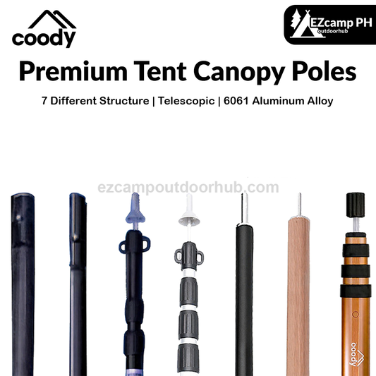 Coody Premium Tent Canopy Poles Portable Foldable Lightweight Telescopic Support Pole Awning Tarp Aluminum Alloy