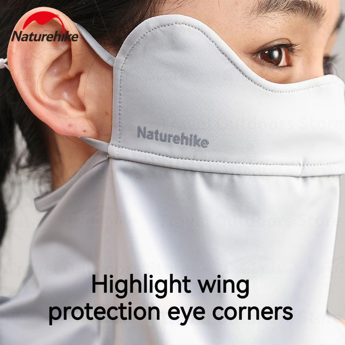 Naturehike Outdoor Neck Protection Mask Sports Breathable Adjustable Wrap Cover Sun Proof Bib Ice Soft Silk Mask Face Cover UV Sunscreen Face Scarf