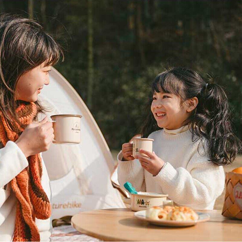 Naturehike KIDS Series Enamel Porcelain Coated Camping Outdoor Tableware Mug Cup Dish Plate Amphora Bowl Easy to Clean Children Dinnerware