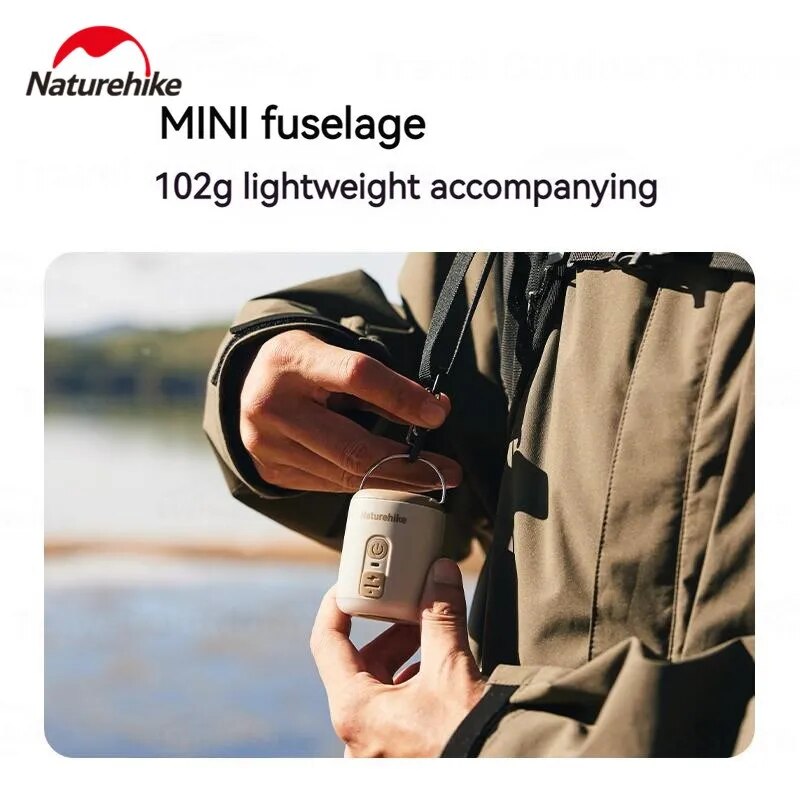 Naturehike WIND MINI Multifunctional Air Pump Lantern Ultralight Portable Lamp Light Inflatable Pump Outdoor Camping Hiking Equipment Tool Inflate Deflate 4.5kpa Air Pressure USB C Rechargeable Tent Mattress Bed Pillow Mat Bed Nature Hike