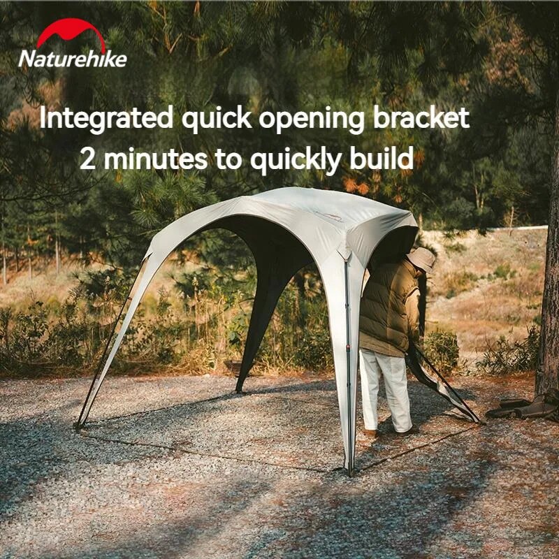 Naturehike CLOUD WORLD Awning 4 Persons Tarp Shelter Canopy 10㎡ Outdoor Camping Large Shade Titanium Vinyl Black UPF50+ Multiple Settings Add-ons Unlimited Connections Waterproof Tent Nature Hike