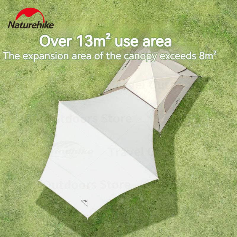 Naturehike ANGO Fast Automatic Tent Detachable Canopy Awning Tarp For 1 to 3 Persons Quick Open Camping Tent Sunshade Tarp All-In-One Pop Up Family For Outdoor Beach Garden Hiking Nature hike