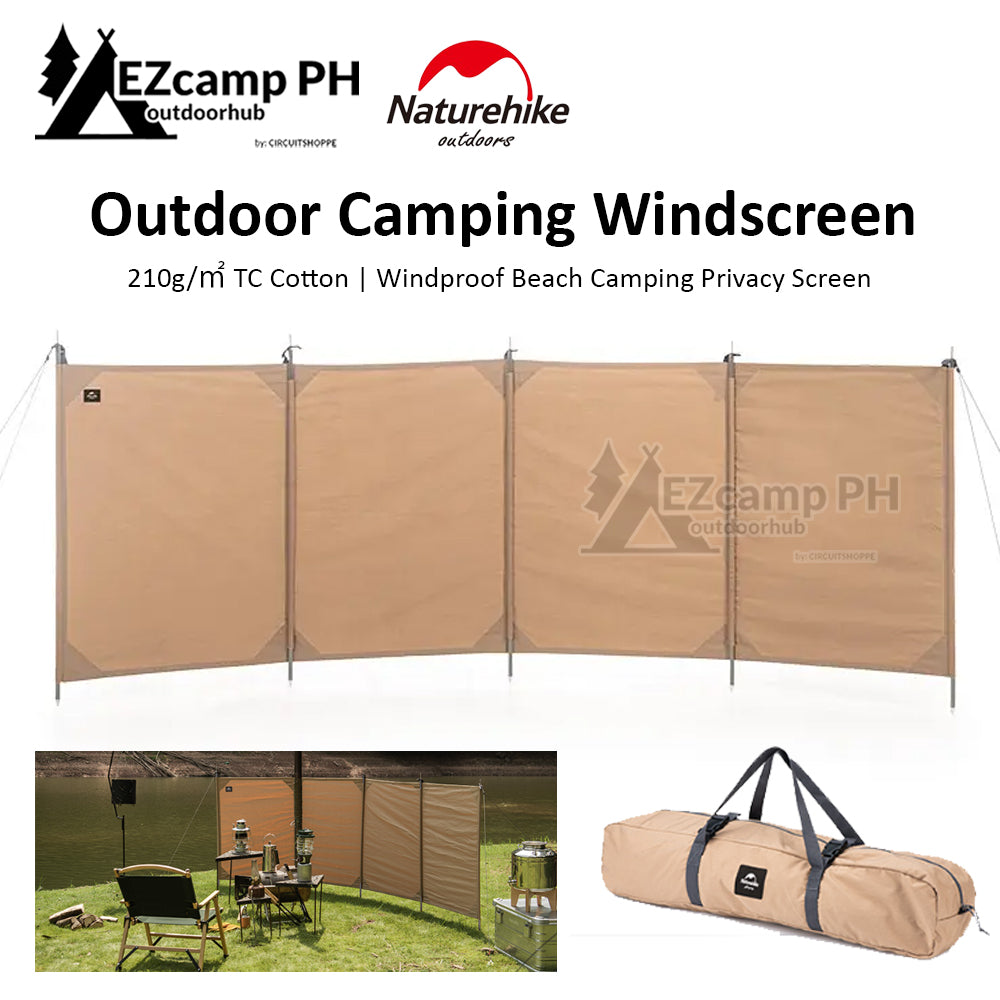 Naturehike Outdoor Camping Windscreen 300x100cm Beach Fishing Glamping Wind Breaker Portable Privacy Screen Cotton Aluminum Array Fence Screen