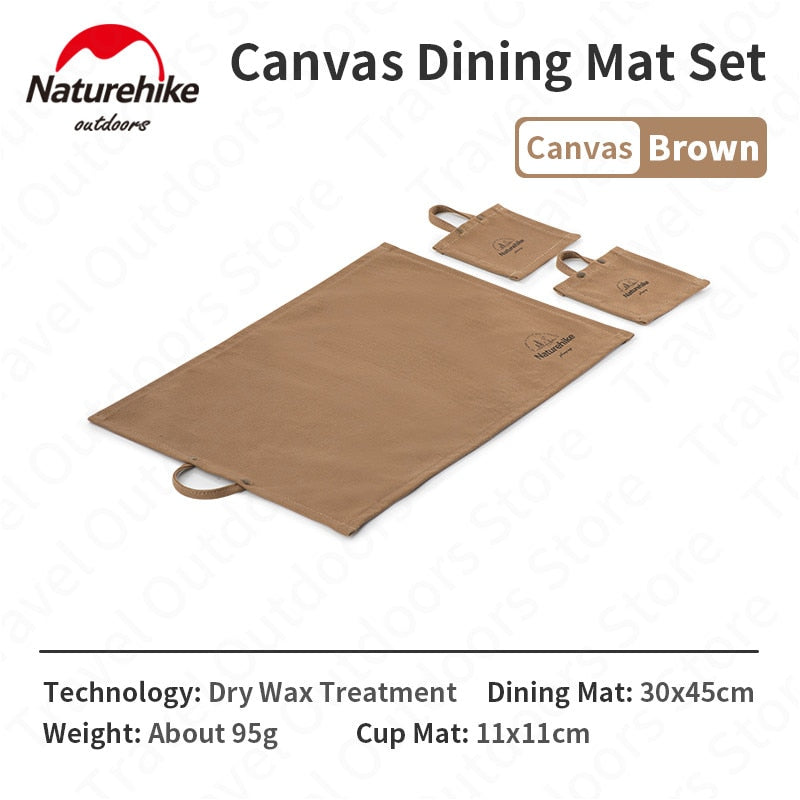 Naturehike DRY WAX Outdoor Picnic Canvas Place Mat Set Waterproof