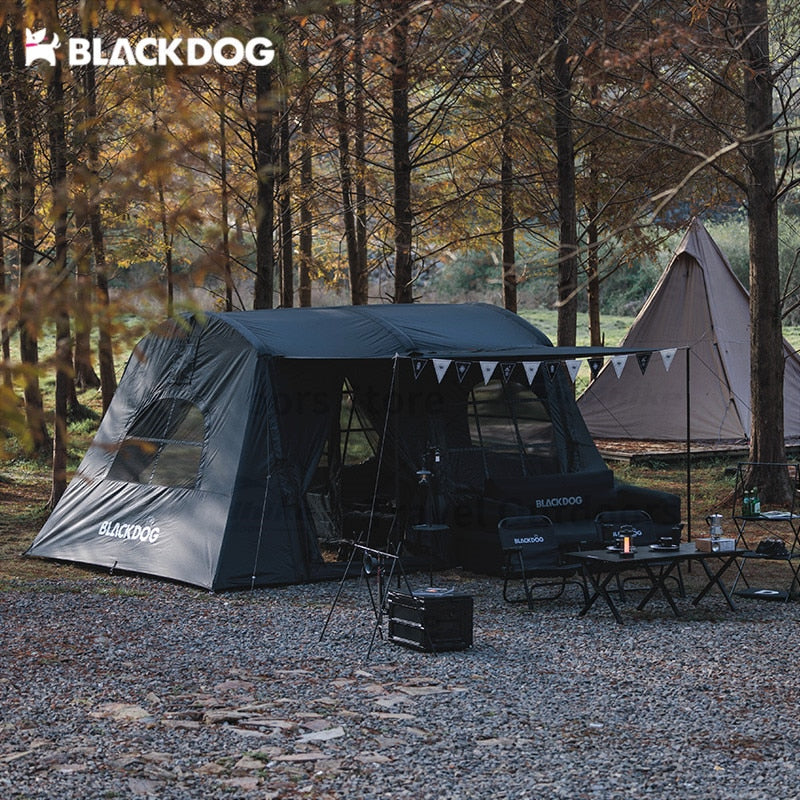 BLACKDOG by Naturehike AIR Pole Inflatable Large Black Camping Outdoor Tent for 4 Person Waterproof Anti UV Vinyl Coated Oxford Cloth 13.5m² Space