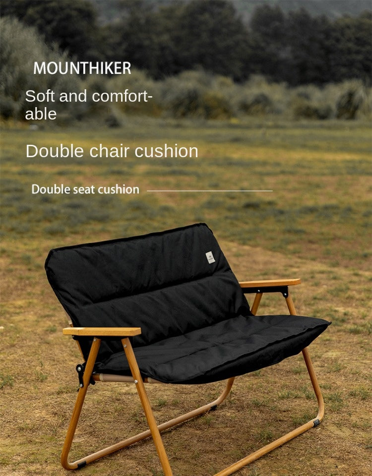 Mountainhiker Double Folding Chair Cover Portable Ultralight Leisure Cotton Pad Love Seat 600D Oxford Cloth With Soft Cushion Cotton Foam Filling 3cm Thick for Outdoor Camping