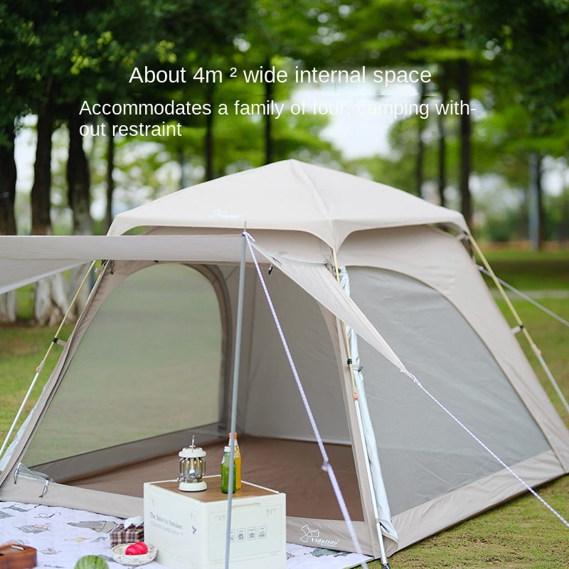 Vidalido BUGU Dome Style Automatic Tent Portable Lightweight Foldable Quick Opening Ventilated Tent for 2-4 Person Rainproof Sunscreen Breathable