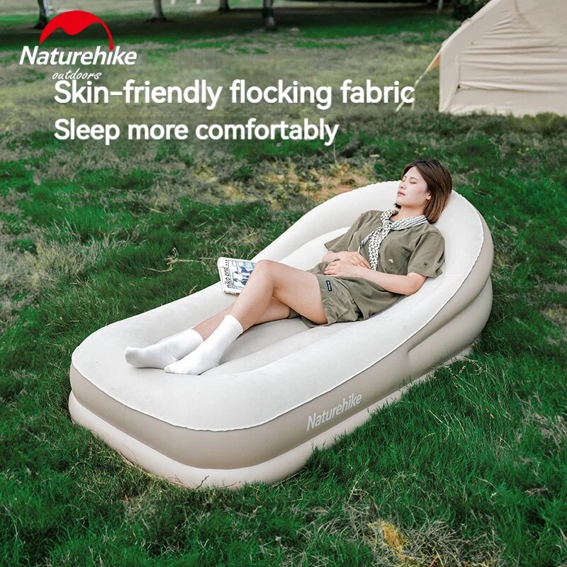 Naturehike LANYUE Automatic Air Inflatable Lazy Sofa Bed Camping Portable Ultralight Sleeping Pad Mattress Bed Built-in Electric Pump 300kg Max Load