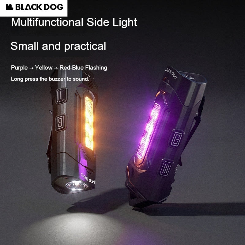 Blackdog EDC Mini Pocket Flashlight Portable Ultralight Tactical LED Flash Light Survival Emergency Multi-Functional Outdoor Lamp USB C Charging
