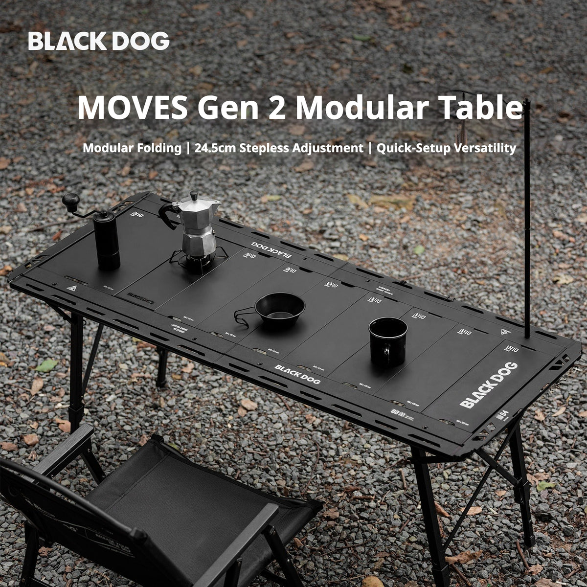 Blackdog MOVES Gen 2 IGT Modular Table Outdoor Camping Black Tactical Aluminum Portable Folding