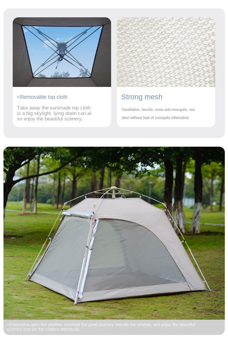 Vidalido BUGU Dome Style Automatic Tent Portable Lightweight Foldable Quick Opening Ventilated Tent for 2-4 Person Rainproof Sunscreen Breathable