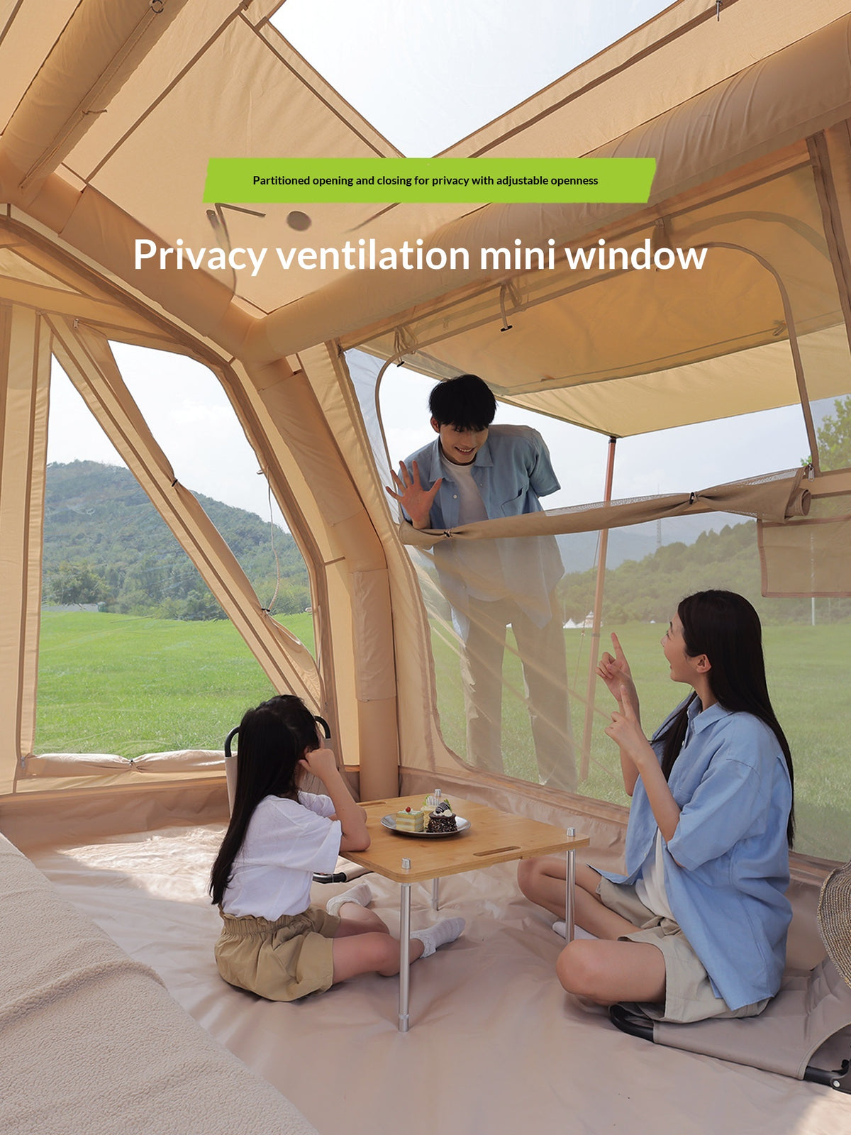 Coody AIR 8.0 PRO Tunnel Inflatable Tent 4-6 Person Waterproof TC Cotton PVC Luxury Camping