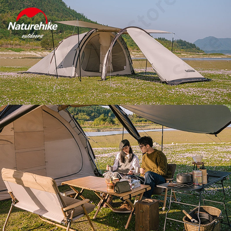 [Pre-Order] Naturehike CLOUD VESSEL 3 Rods Tunnel Type Camping Glamping Tent for 4 to 5 Person with Skirt Waterproof Windproof 12 sqm Large Space with Projector Screen Outdoor Portable Shelter Nature Hike