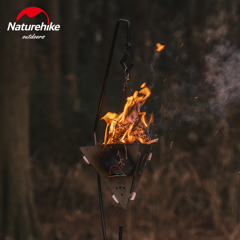 Naturehike Triangle Burning Platform Portable Ultralight Stainless Steel Grill Bonfire Rack Warm Oneself Hanging Furnace Fire Bowl Camping Outdoor