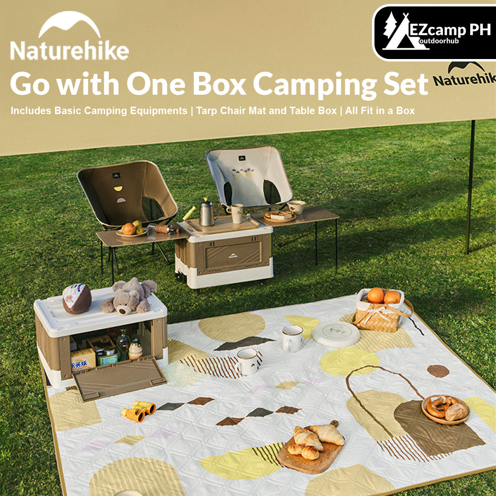 Naturehike Go With One Box Camping Set Accessories Equipments Package Portable Ultralight Storage Box Tarp Canopy Awning Table Moon Folding Chair