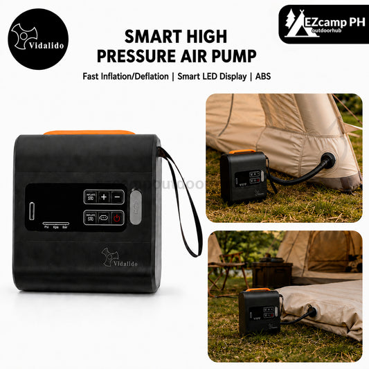 Vidalido Smart High Pressure Air Pump Portable Lightweight Automatic Inflation & Deflation Electric Air Pump Fast Charging 5000mAh Battery Outdoor Camping