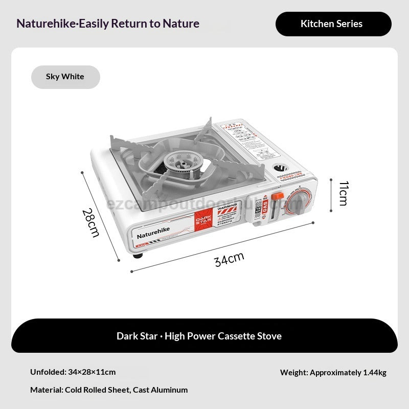 Naturehike DARK STAR Cassette Stove 2.9kw Firepower Basic Burner With Storage Case Windproof Stove Rack Stepless Rotating Knob Butane Canister Outdoor