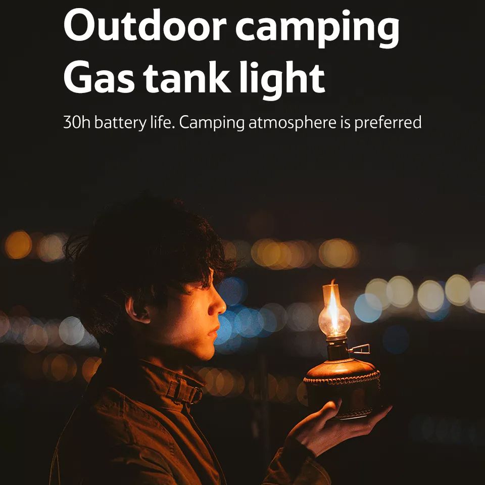 Naturehike Portable Gas Tank Lantern Camping Atmosphere Roman Candle Like Lamp Light Outdoor Camp Ambient Butane Fuel Lighting