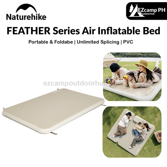 Naturehike FEATHER Series Air Inflatable Bed Foam Topped Padded 10CM Thick Sleeping Pad Optional Electric Or Manual Air Pump Unlimited Splicing Outdoor