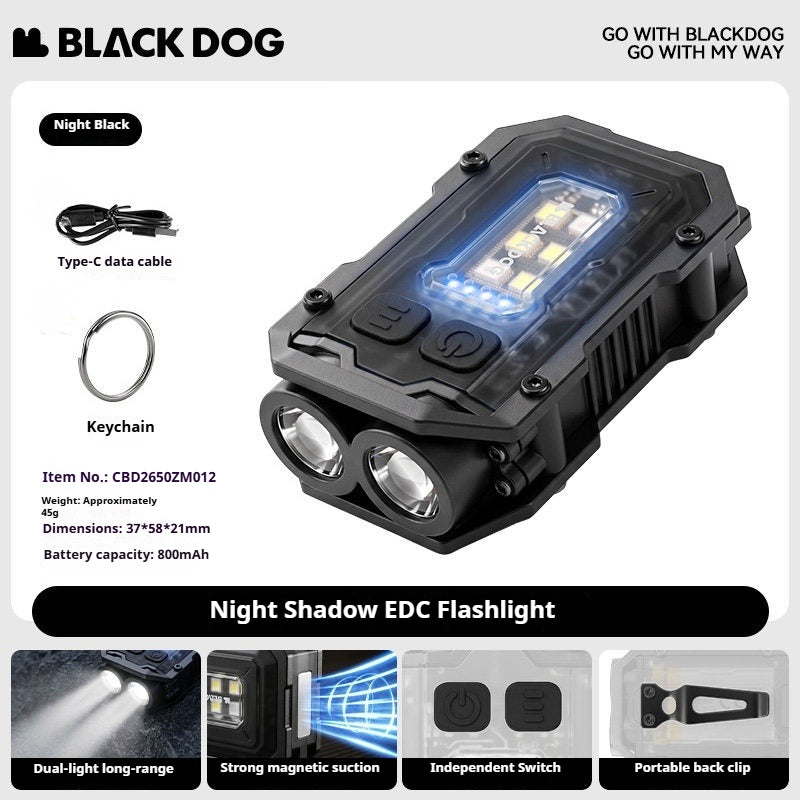 BLACKDOG Night Shadow EDC Flashlight Multifunctional Dual Lamp Tactical Infrared High-Intensity Flashlight Rechargeable Light Magnetic Bottom Outdoor