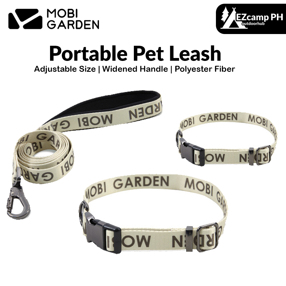 MOBI GARDEN Portable Pet Leash Lightweight Adjustable Braided Dog Collar Set Supplies Traction Rope Pet Collar Small Large Medium Sized Dog Chain