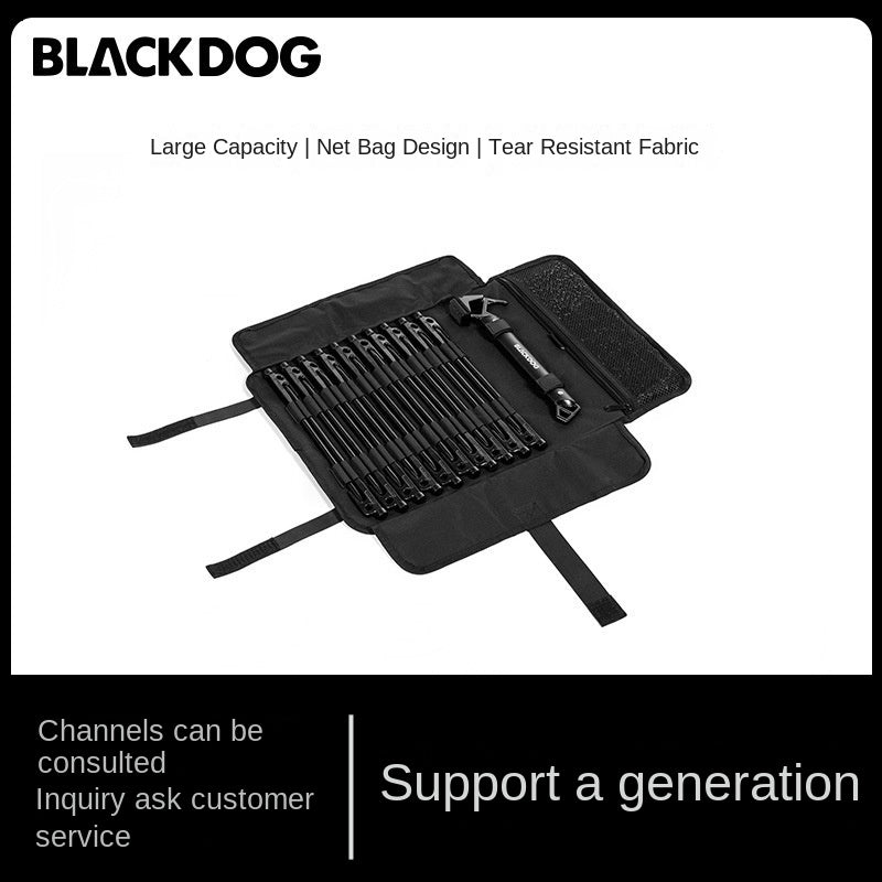 BLACKDOG Camping Equipment Tent Peg Stakes Ground Nails Hammer Tool Storage Bag Case Portable Outdoor Ground Nail Storage Bag Camping Tent Accessories Bag Ground Nail Storage Hiking Travel Heavy Duty Original Black Dog