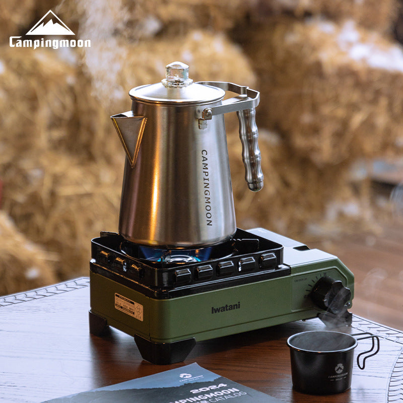 Campingmoon SW-7 Stainless Steel Percolator Coffee Pot 1.8L Outdoor Camping Coffee Making Kettle
