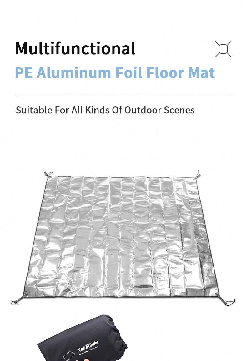 Naturehike Aluminum Foil Floor Mat Moisture Proof Groundsheet 5 Sizes for P-Series ANGO 3 4 VILLAGE 6 13 Mat Waterproof Outdoor Camping Multifunctional Tent Ground Sheet Cover Footprint