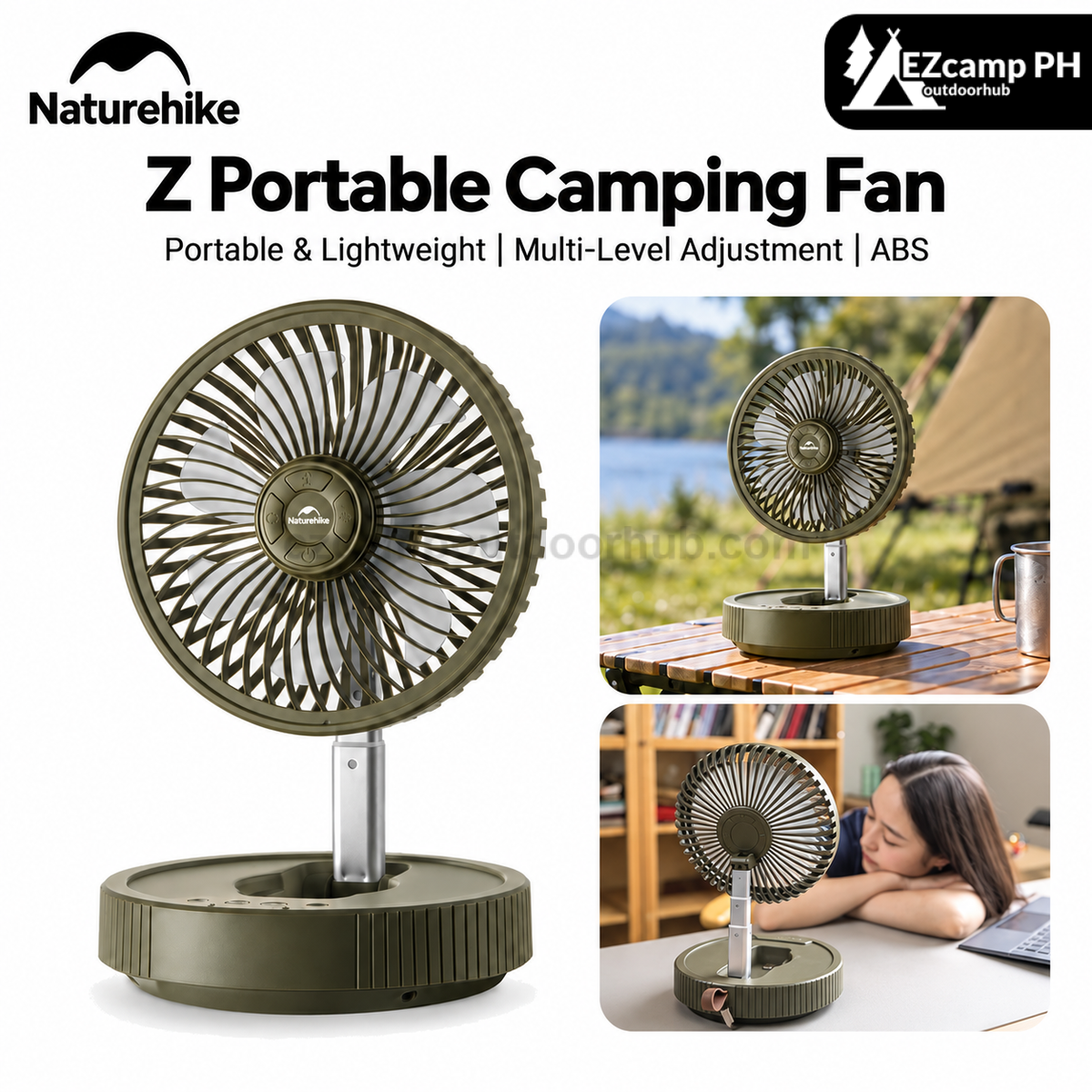 Naturehike Z Portable Camping Fan Rechargeable LED Light Hanging Desktop Outdoor Tent Fan