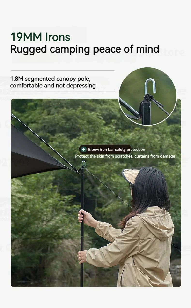 MOBI GARDEN Car Canopy Outdoor Portable Lightweight Convenient Black Advance Car Rear Canopy Car Side Tent Car Tail Tent Waterproof Sunscreen