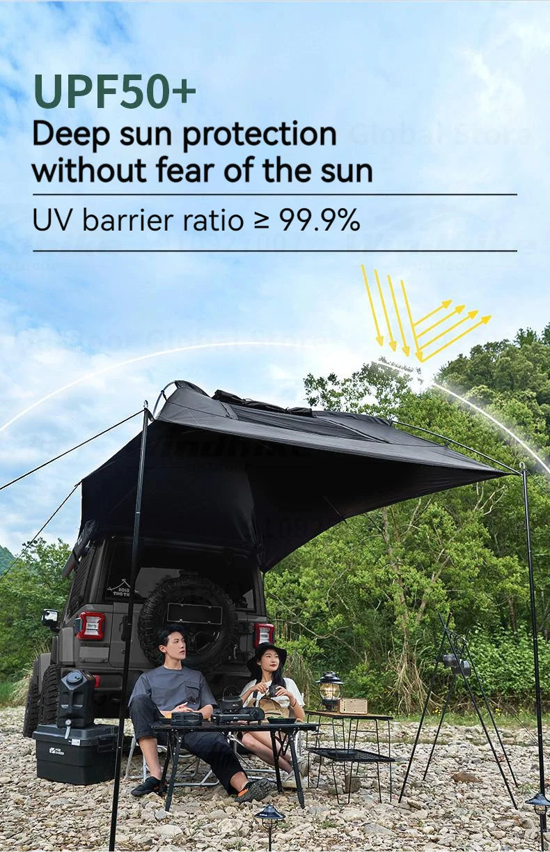 MOBI GARDEN Car Canopy Outdoor Portable Lightweight Convenient Black Advance Car Rear Canopy Car Side Tent Car Tail Tent Waterproof Sunscreen