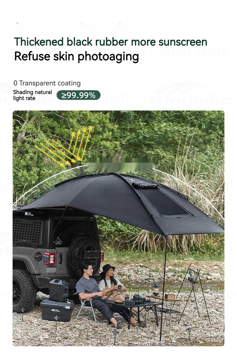 MOBI GARDEN Car Canopy Outdoor Portable Lightweight Convenient Black Advance Car Rear Canopy Car Side Tent Car Tail Tent Waterproof Sunscreen