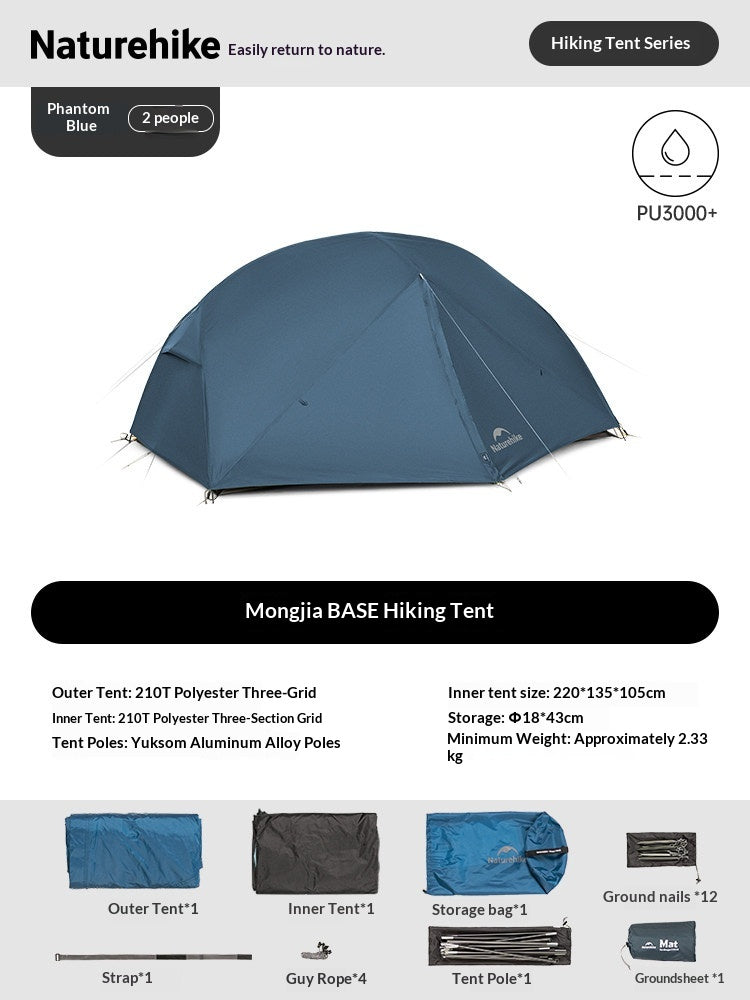 Naturehike MONGAR Series - UL, PRO & BASE Tents Collections Portable Ultralight 1-3 Persons Rainproof Expandable Canopy Double Layer Hiking Tent