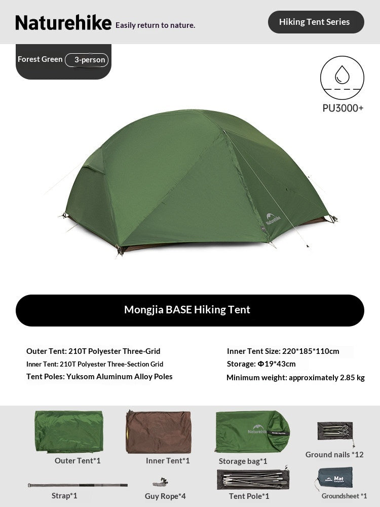 Naturehike MONGAR Series - UL, PRO & BASE Tents Collections Portable Ultralight 1-3 Persons Rainproof Expandable Canopy Double Layer Hiking Tent