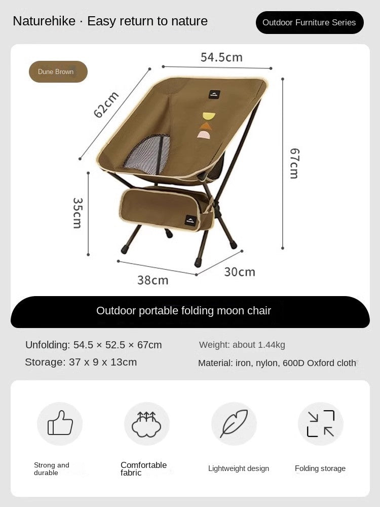 Naturehike STELLALUNA L01 L02 Small Large Portable Outdoor Camping Ultralight Folding Moon Chair 120kg Max Load Aluminum Alloy 600D Oxford Cloth Hiking Travel Picnic Foldable Small Size Seat Nature Hike YL08 YL10