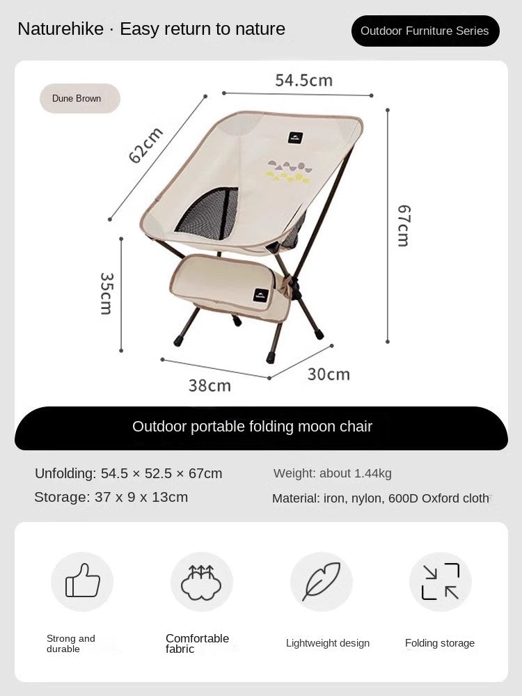 Naturehike STELLALUNA L01 L02 Small Large Portable Outdoor Camping Ultralight Folding Moon Chair 120kg Max Load Aluminum Alloy 600D Oxford Cloth Hiking Travel Picnic Foldable Small Size Seat Nature Hike YL08 YL10