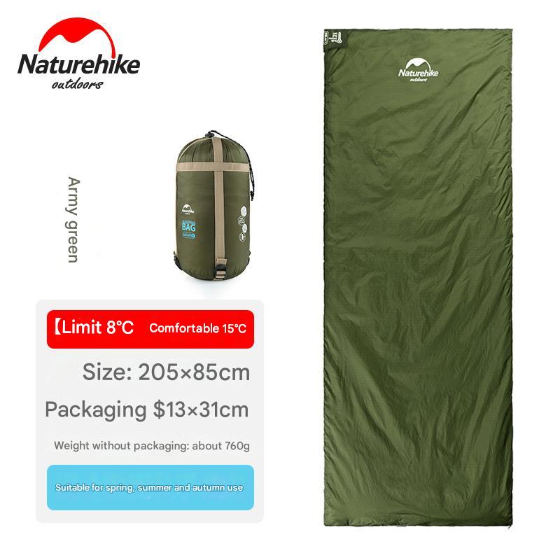 Naturehike Mini Envelope Sleeping Bag Outdoor LW180 Portable Ultralight Breathable Cotton Fabric Thick Foam for Tent Adult Comfortable Camp Sleep Bed Pad