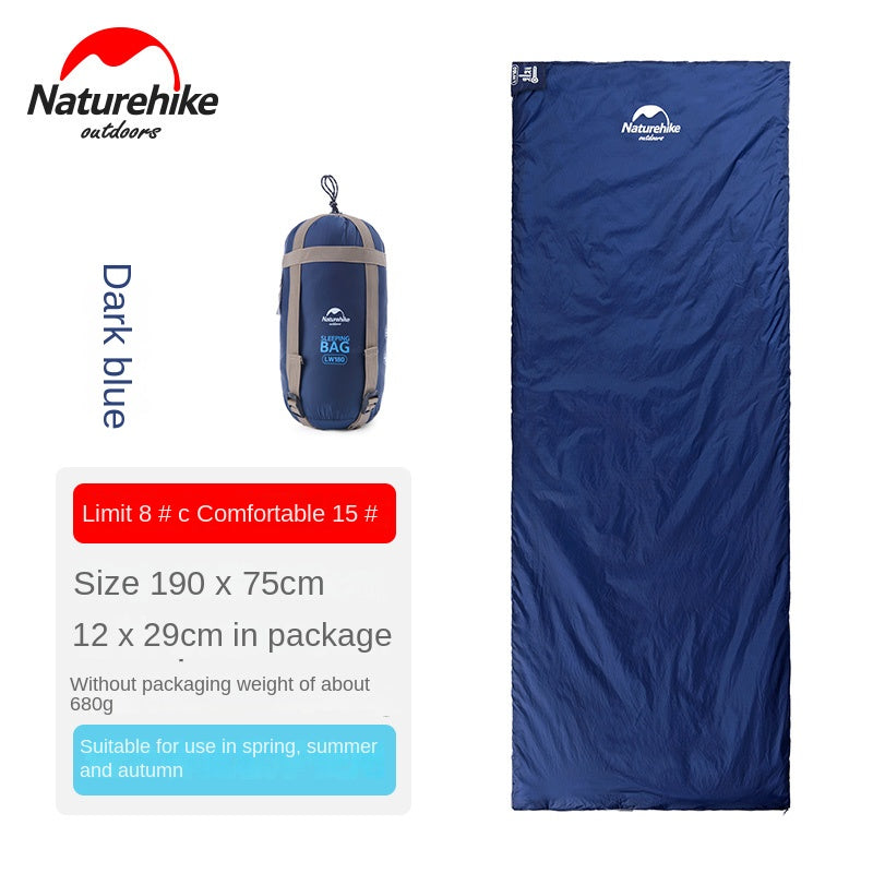 Naturehike Mini Envelope Sleeping Bag Outdoor LW180 Portable Ultralight Breathable Cotton Fabric Thick Foam for Tent Adult Comfortable Camp Sleep Bed Pad