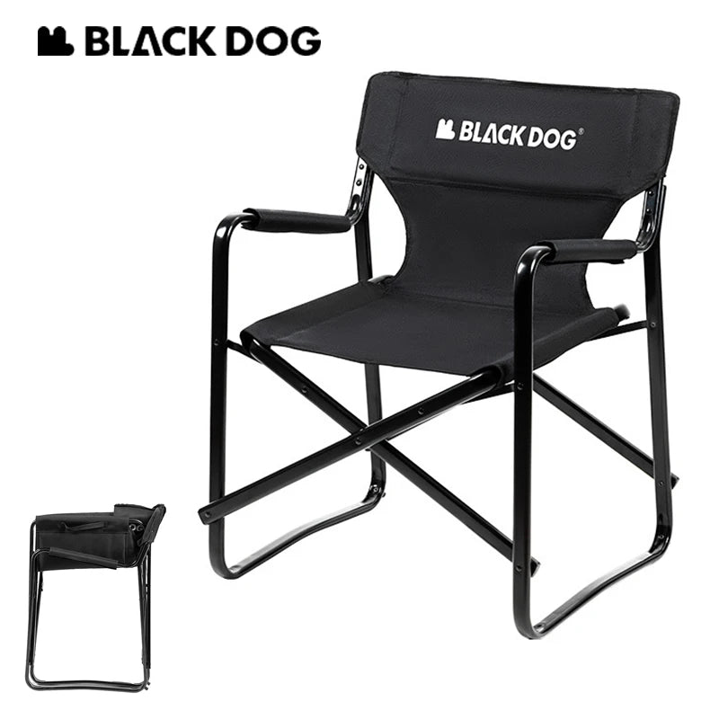 BLACKDOG Leisure Director Chair Outdoor Folding Portable Stool Widen Seat Camping Beach Fishing Picnic Garden Travel Armchair Heavy Duty Original Black Dog