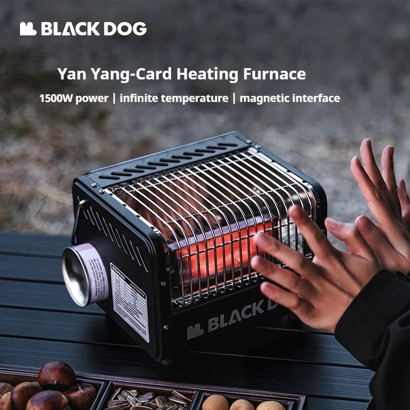 Blackdog Cassette Heating Stove Portable 1500W Gas Winter Heater Multi-function Outdoor Camping Hiking Warm Butane Stove Gas Fireplace Burner Black