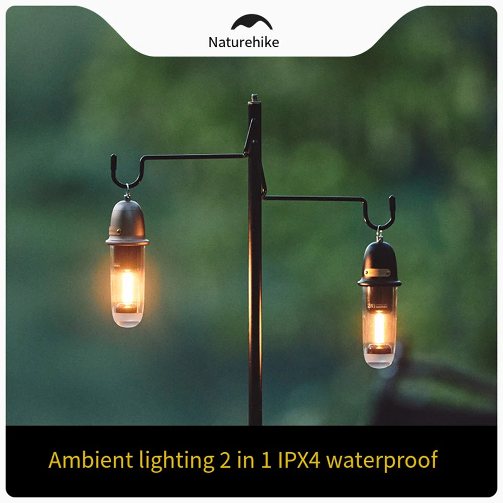Naturehike 2-in-1 Atmosphere Light Portable Ultralight Ambient Lighting Lamps Light Outdoor Equipment Waterproof IPX4 Usage UP To 3-8H Type-C Charge Camping Hiking Picnic Travel Original Nature Hike