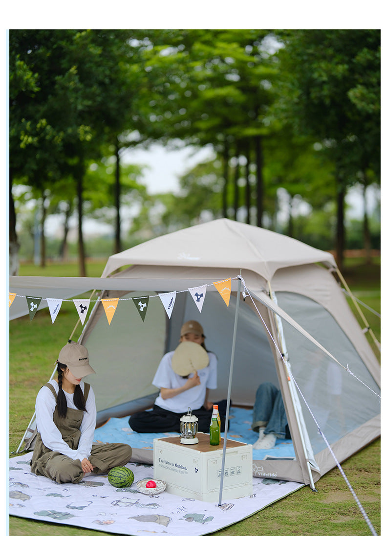 Vidalido BUGU Dome Style Automatic Tent Portable Lightweight Foldable Quick Opening Ventilated Tent for 2-4 Person Rainproof Sunscreen Breathable